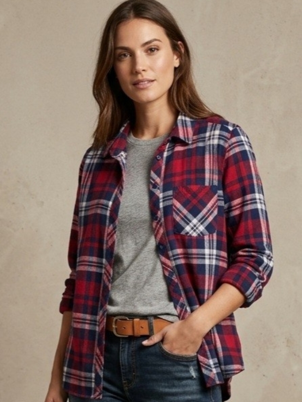 Woolrich Red & Navy Plaid Button-Down Shirt - Size XXL/EEG